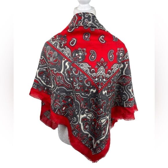 A. Norma Della Legge Paisley Large Square Scarf - Picture 2 of 4